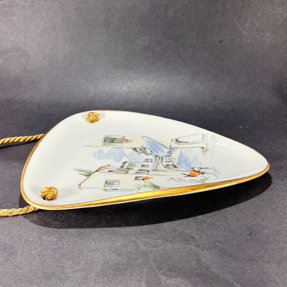 Vtg Alka Kunst Porcelain Wall Hang Plate White Rialto Germany Bavaria MCM 50s - Picture 11 of 16